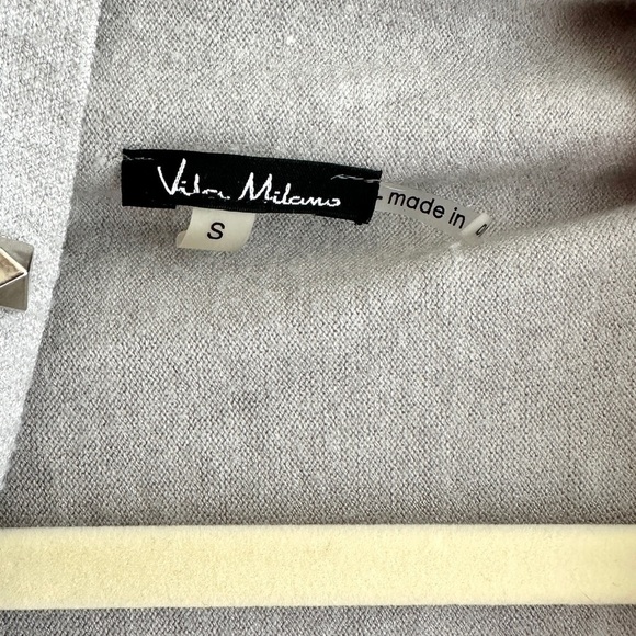 Vila Milano Grey Open Front Metallic Studded Cardigan, Grey, Size Small - Picture 10 of 16